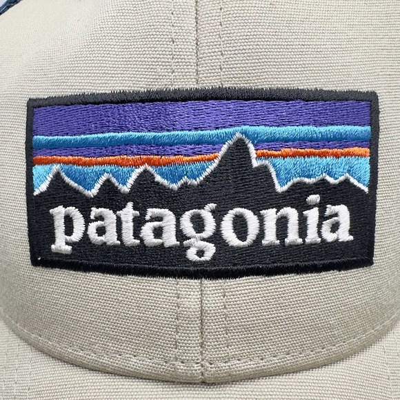 Patagonia | Unisex | Khaki P-6 Logo LoPro Mesh Trucker Hat | One Size - Picture 5 of 11